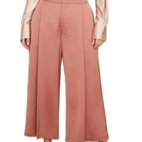 Vince Mauve Satin Cropped Pants - Picture 1 of 3